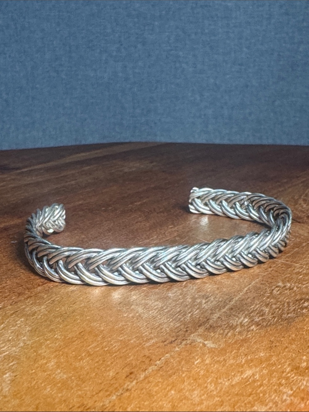 Braided 925 Sterling silver cuff Bracelet